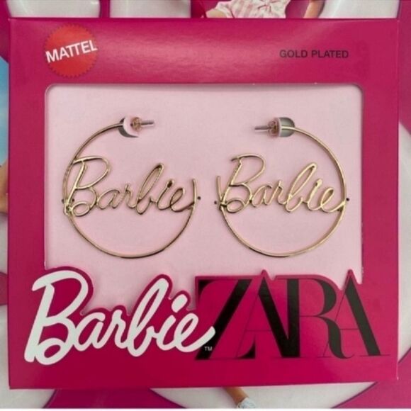 New Barbie Gold Plated Hoop Earrings - Picture 6 of 9